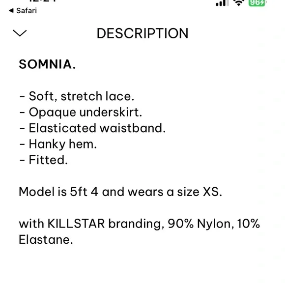 KILLSTAR Somnia lace skirt. - Picture 2 of 4